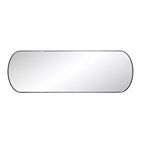 Specchio da Parete a Capsula con Cornice in Acciaio Inox 42"x14" – Nero Spazzolato