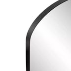 Specchio da Parete a Capsula con Cornice in Acciaio Inox 42"x14" – Nero Spazzolato