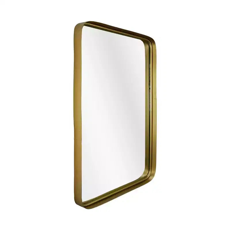 Specchio da parete rettangolare con cornice sottile in metallo, 22,75" x 34,5", oro