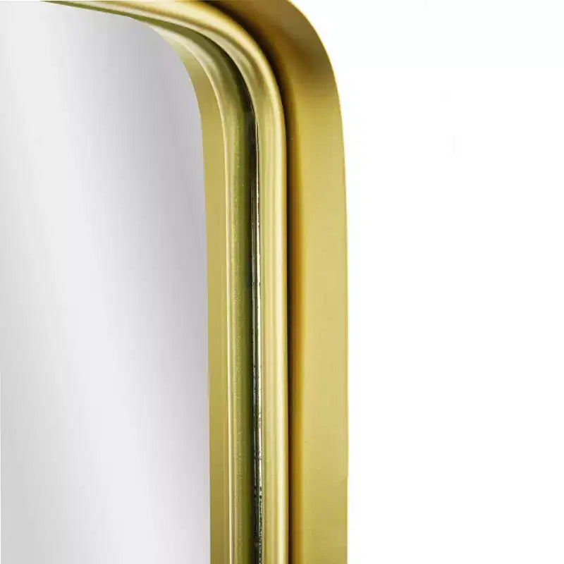 Specchio da parete rettangolare con cornice sottile in metallo, 22,75" x 34,5", oro