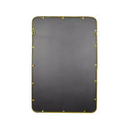 Specchio da parete rettangolare con cornice sottile in metallo, 22,75" x 34,5", oro
