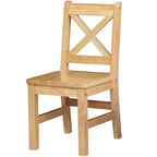 Sedie per bambini con schienale a X in legno massello, set da 2