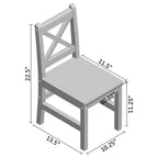 Sedie per bambini con schienale a X in legno massello, set da 2