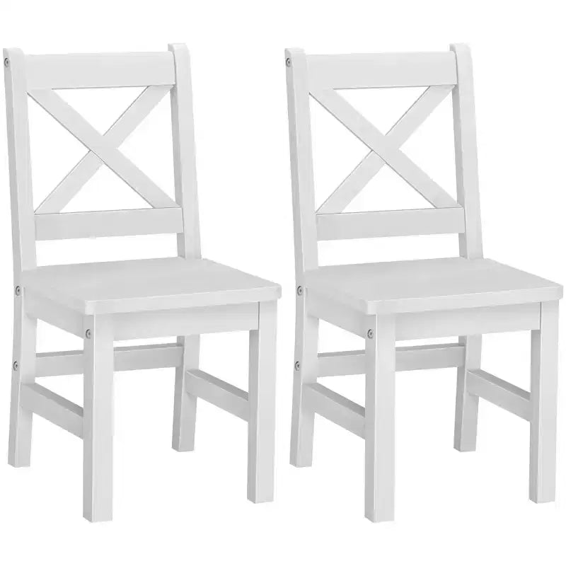 Sedie per bambini con schienale a X in legno massello, set da 2