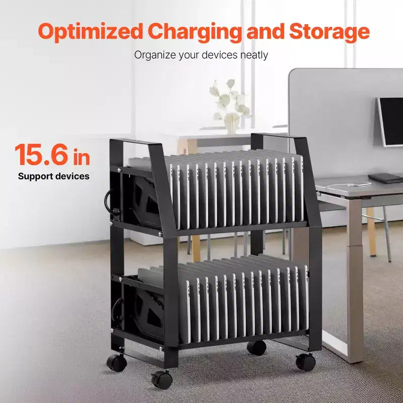 Carrello di ricarica mobile per laptop a 32 alloggiamenti per dispositivi fino a 15,6 pollici