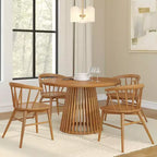 Plank+Beam 48 Lido Round Dining Table, Solid Wood Minimalist Kitchen Table for 4