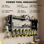 Scaffale organizer per utensili elettrici a 3 ripiani, resistente, nero