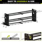 Scaffale organizer per utensili elettrici a 3 ripiani, resistente, nero