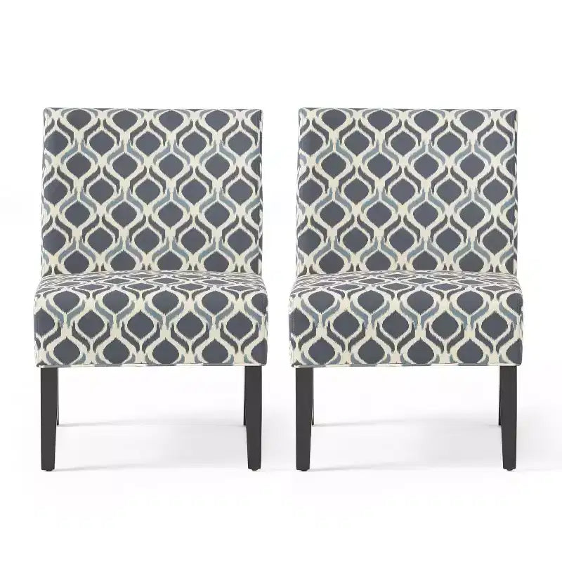 Sedie senza braccioli imbottite contemporanee (set da 2)