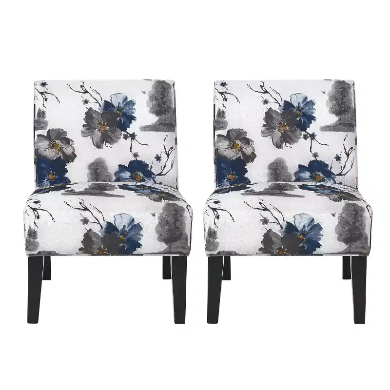 Sedie senza braccioli imbottite contemporanee (set da 2)