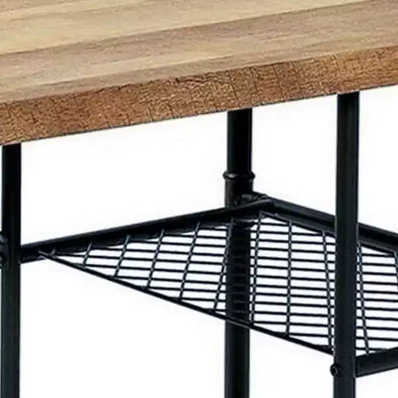 Scrivania industriale da 47 pollici con struttura in metallo e piano in legno
