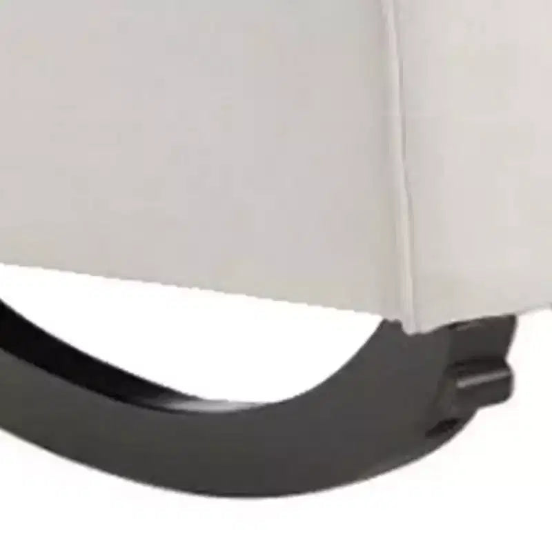 Poltrona a dondolo accentata imbottita da 37 pollici con seduta a molle insacchettate e struttura in legno, beige