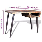 Desk Multi-color Reclaimed wood, Painted iron 43.3 x 19.7 x 31.5 in