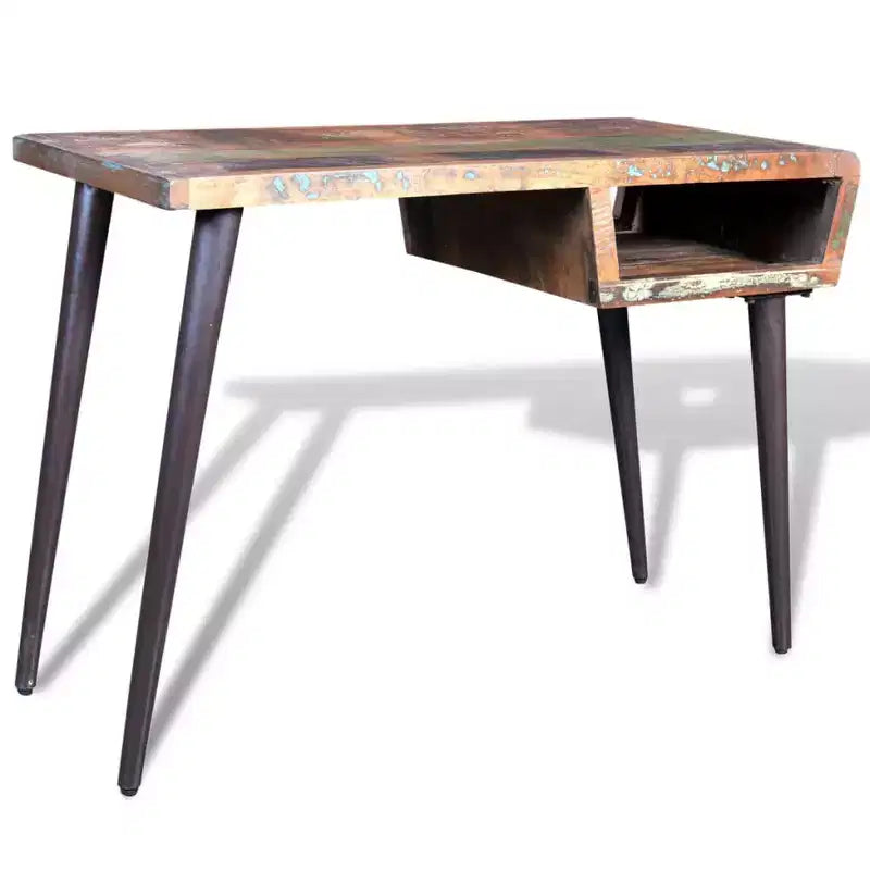 Scrivania in Legno Riciclato con Ripiano Aperto, 110 x 50 x 80 cm