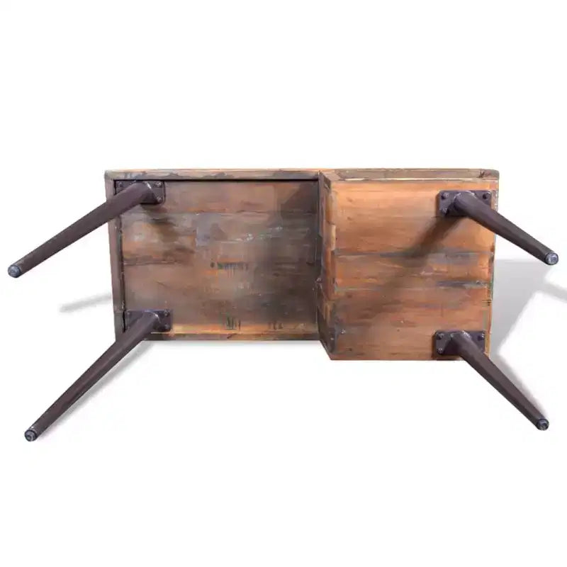 Scrivania in Legno Riciclato con Ripiano Aperto, 110 x 50 x 80 cm