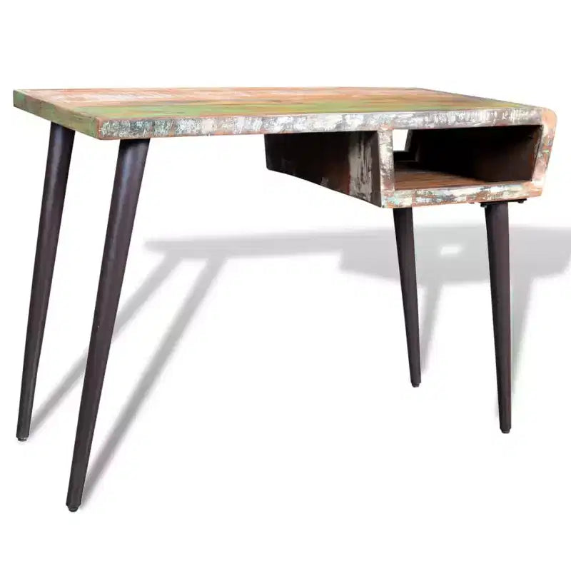 Scrivania in Legno Riciclato con Ripiano Aperto, 110 x 50 x 80 cm