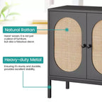 Madia credenza da 31,5" con ante in rattan