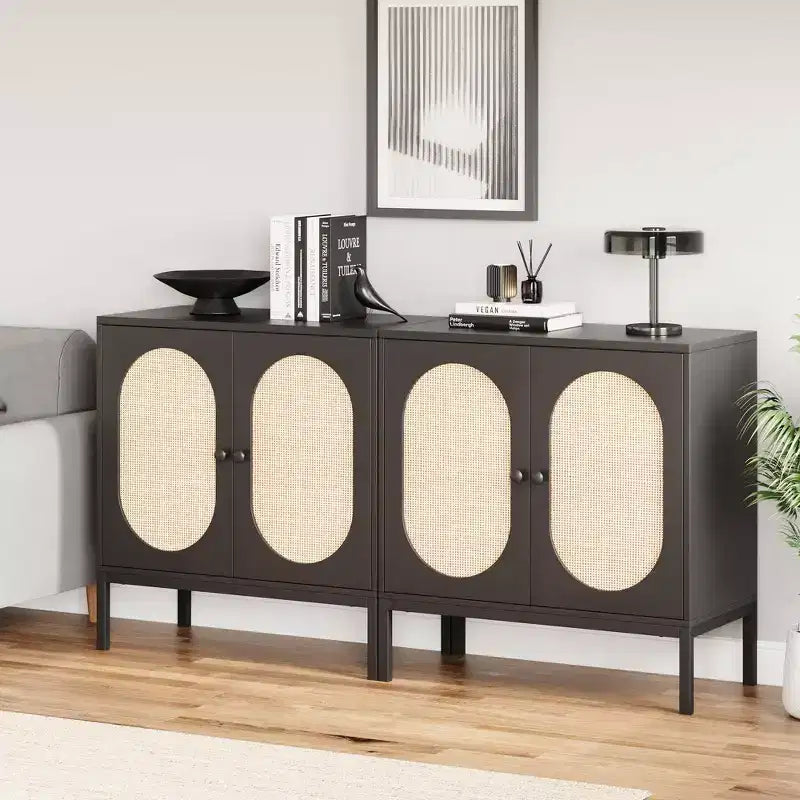 Madia credenza da 31,5" con ante in rattan