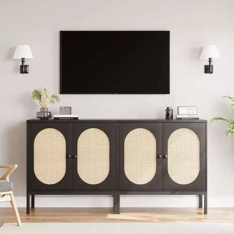 Madia credenza da 31,5" con ante in rattan