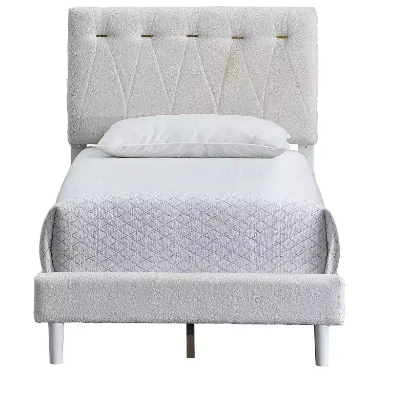 Passion Furniture Sinclair Wheat Wood Frame Platform Bed