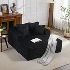 Sedia a sdraio Chaise Lounge con rivestimento in velluto a coste e 4 cuscini