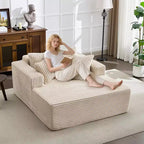 Sedia a sdraio Chaise Lounge con rivestimento in velluto a coste e 4 cuscini