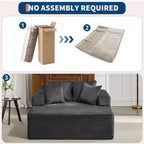 Sedia a sdraio Chaise Lounge con rivestimento in velluto a coste e 4 cuscini