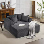 Sedia a sdraio Chaise Lounge con rivestimento in velluto a coste e 4 cuscini
