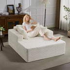 Sedia a sdraio Chaise Lounge con rivestimento in velluto a coste e 4 cuscini