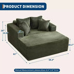Sedia a sdraio Chaise Lounge con rivestimento in velluto a coste e 4 cuscini