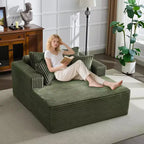 Sedia a sdraio Chaise Lounge con rivestimento in velluto a coste e 4 cuscini