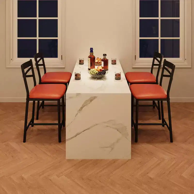Sgabelli da bar altezza bancone, set da 2 con schienale e rivestimento in similpelle