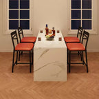 Sgabelli da bar altezza bancone, set da 2 con schienale e rivestimento in similpelle