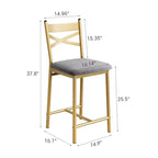Sgabelli da bar altezza bancone, set da 2 con schienale e rivestimento in similpelle