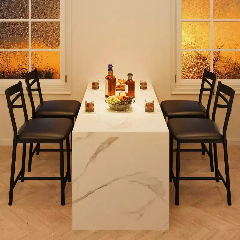 Sgabelli da bar altezza bancone, set da 2 con schienale e rivestimento in similpelle