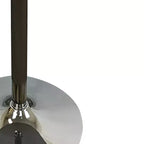 Tavolo da pranzo rotondo con piedistallo da 36" – Piano nero e base in metallo argentato