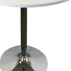 Tavolo da pranzo rotondo con piedistallo da 36" – Piano nero e base in metallo argentato