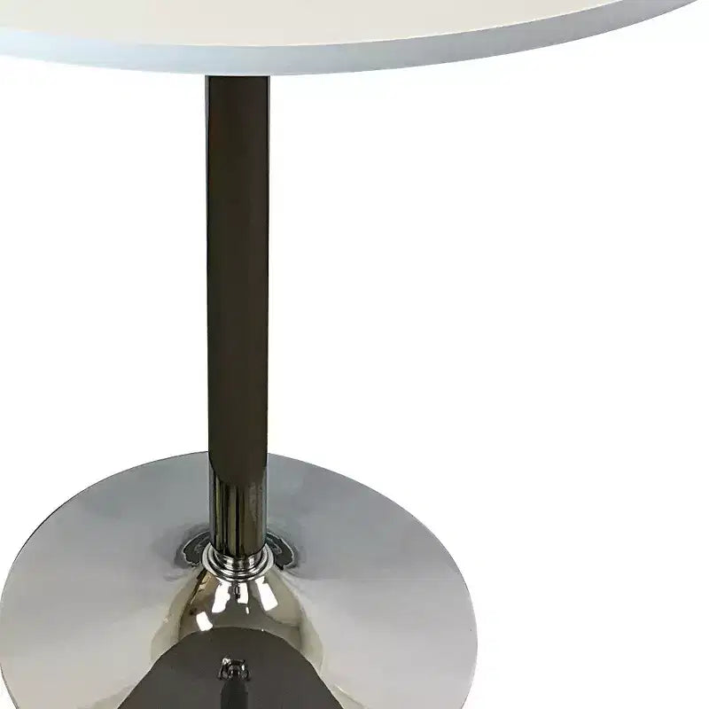 Tavolo da pranzo rotondo con piedistallo da 36" – Piano nero e base in metallo argentato