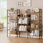 Libreria a 4 ripiani in ferro e legno