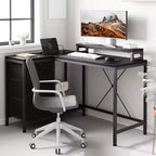 Scrivania angolare a L (120 cm) con luci LED, prese di corrente, porte USB e 3 cassetti