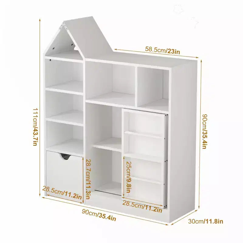Libreria stretta a 5 ripiani con struttura in metallo