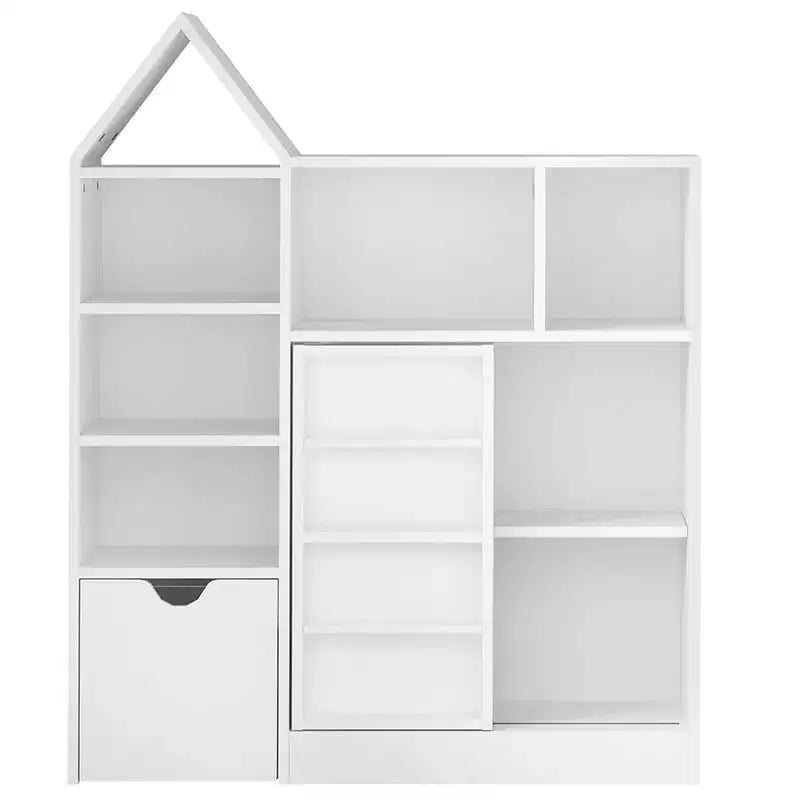 Libreria stretta a 5 ripiani con struttura in metallo