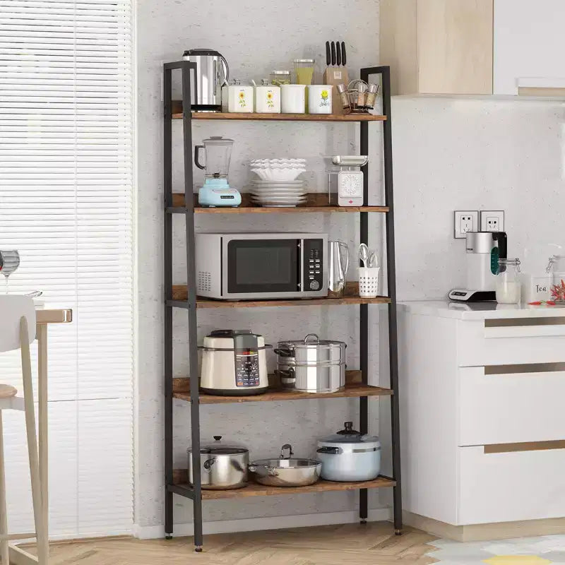 Libreria stretta a 5 ripiani con struttura in metallo