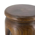 Tavolino rotondo intagliato in legno di Paulownia