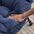 Poltrona relax con pouf e tasca laterale