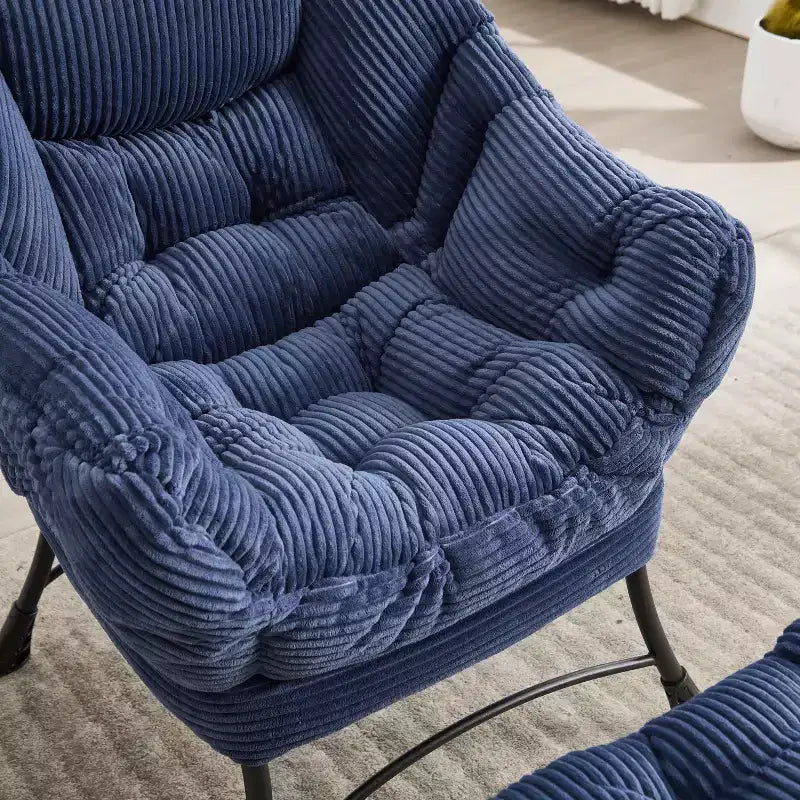 Poltrona relax con pouf e tasca laterale