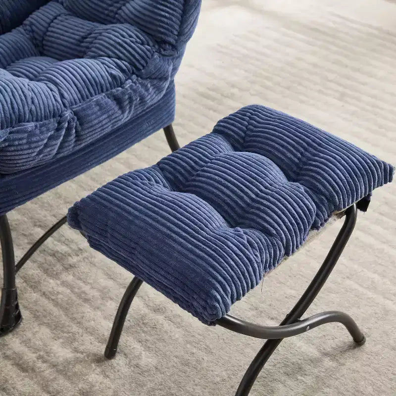 Poltrona relax con pouf e tasca laterale