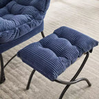 Poltrona relax con pouf e tasca laterale