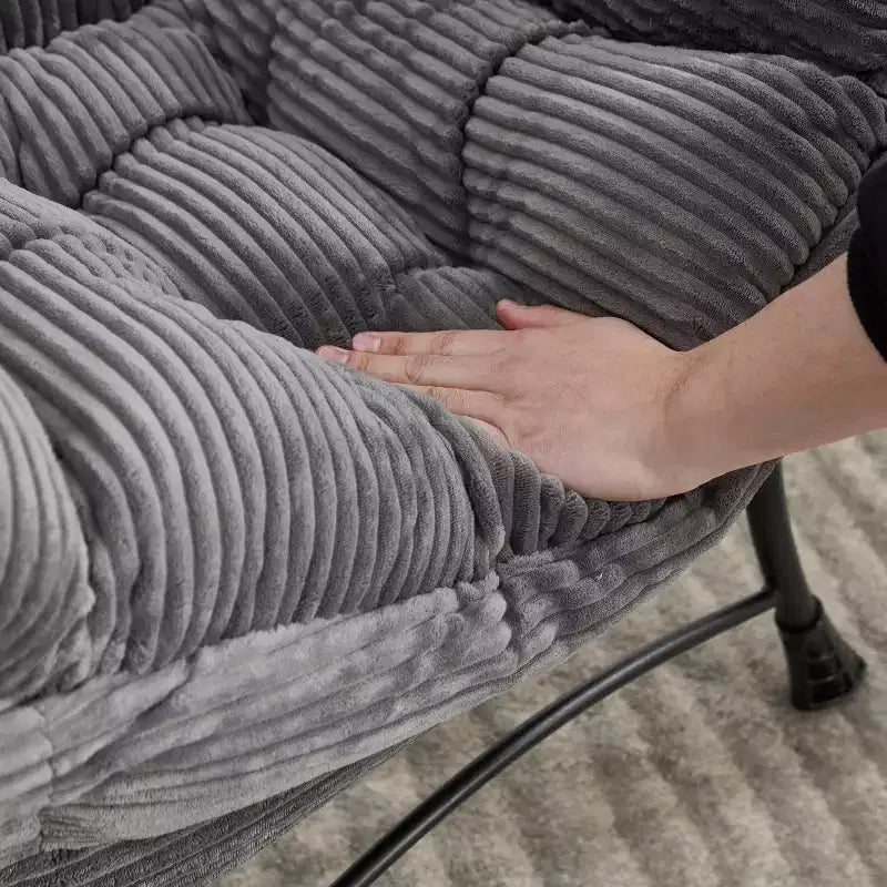 Poltrona relax con pouf e tasca laterale