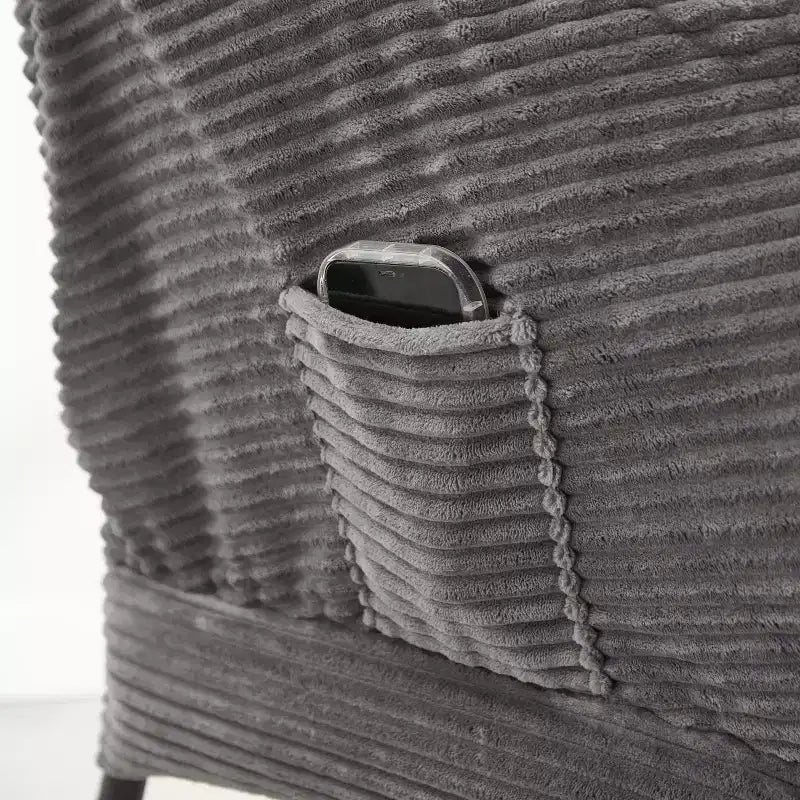 Poltrona relax con pouf e tasca laterale
